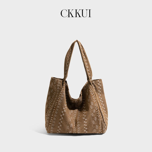 CKKUI日系复古腰果花帆布包包