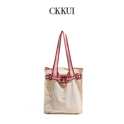 CKKUI日本小众撞色尼龙包包通勤