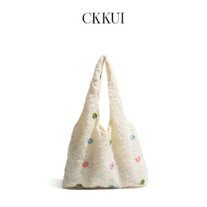CKKUI多巴胺帆布包小众精致慵懒托特包2025秋冬新款单肩包托特包