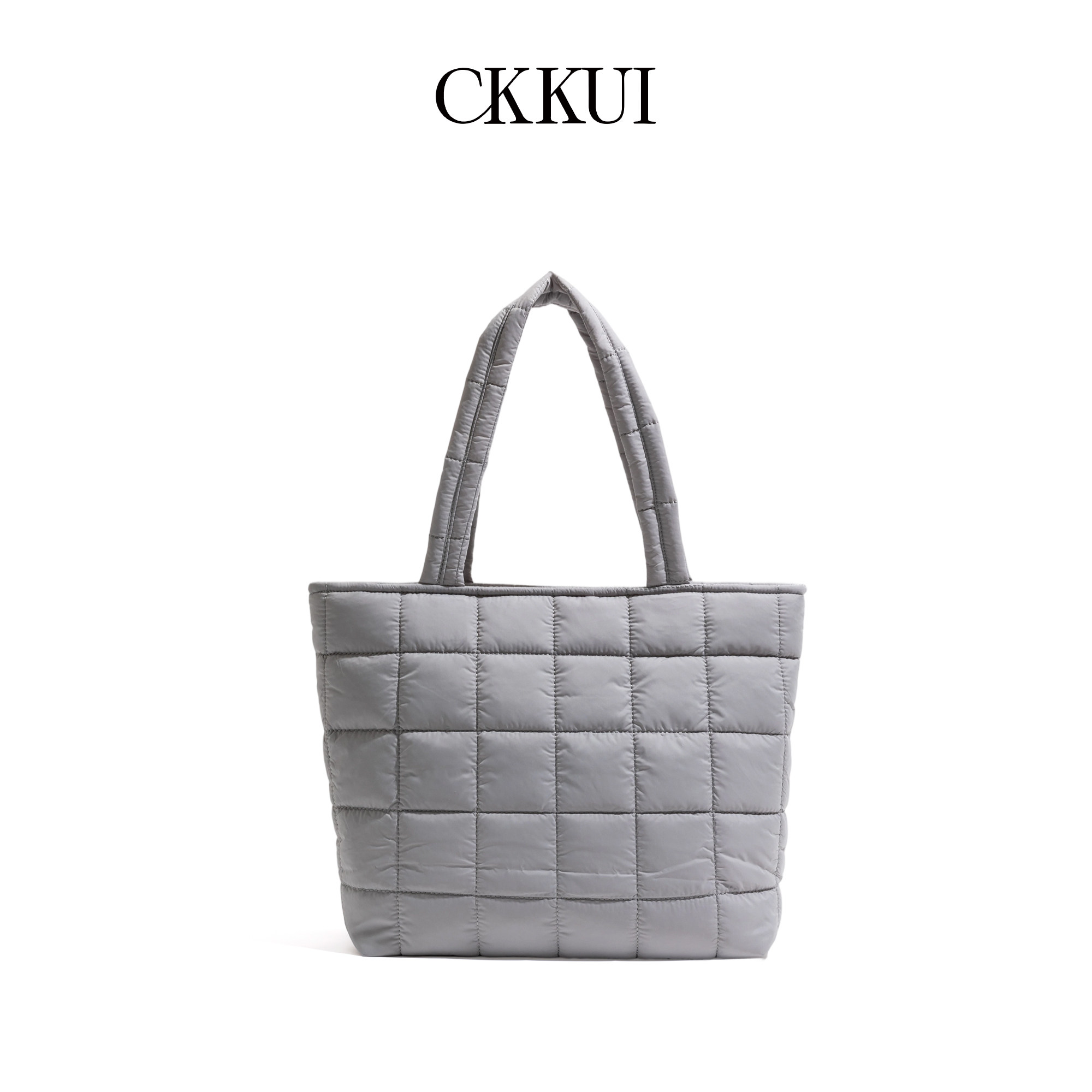 CKKUI 日系极简小众夹棉包包2025冬季手提包通勤慵懒风单肩托特包