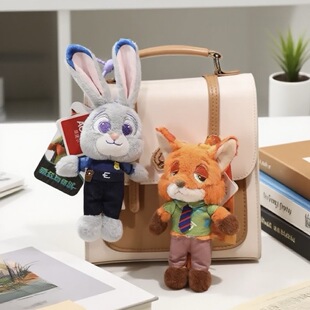 疯狂动物城朱迪兔尼克狐毛绒挂件钥匙扣可爱包包挂饰情侣款小礼物