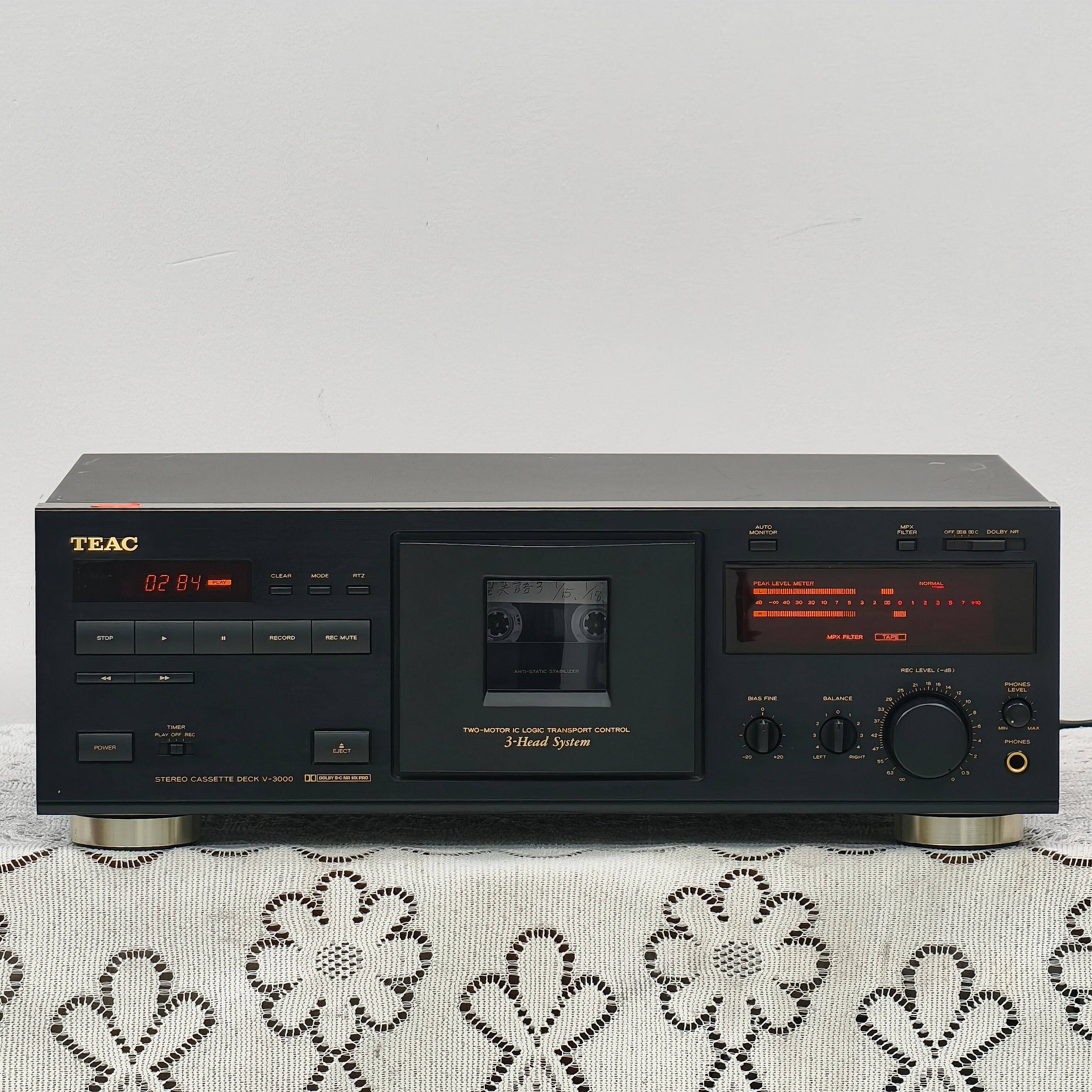 原装进口 第一音响/TEAC V- 3000 三磁头专业录音卡座 磁带机220V