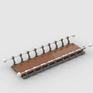 小颗粒积木玩具拼装场景山林吊桥铁索桥绝地求生和平精英小吊桥