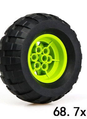 小颗粒积木44309+56145国产科技件机械车轮胎61480+56908皮毂比赛