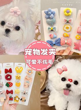 狂甩不掉狗狗发夹宠物猫狗通用约克夏泰迪马尔济斯头饰鼻梁碎发夹