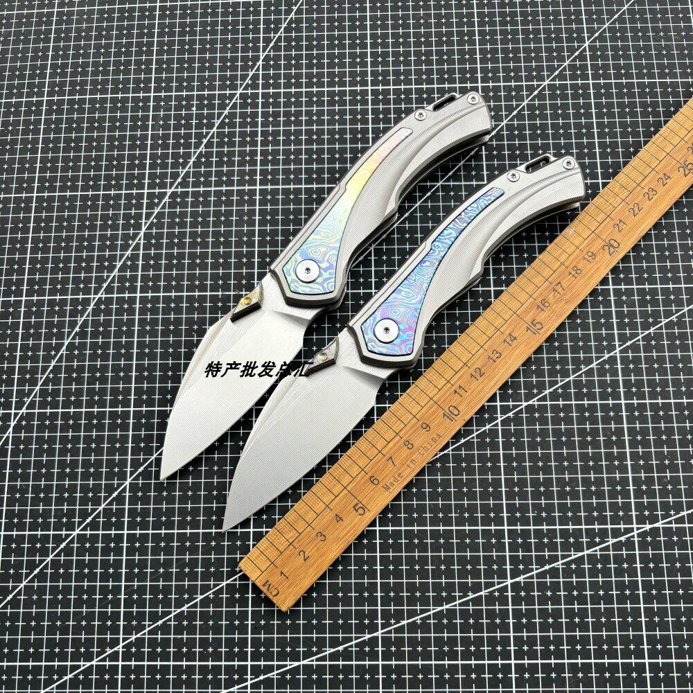 新款飓风M390钛合金柄口袋折叠刀户外露营求生便携防身实用小刀具