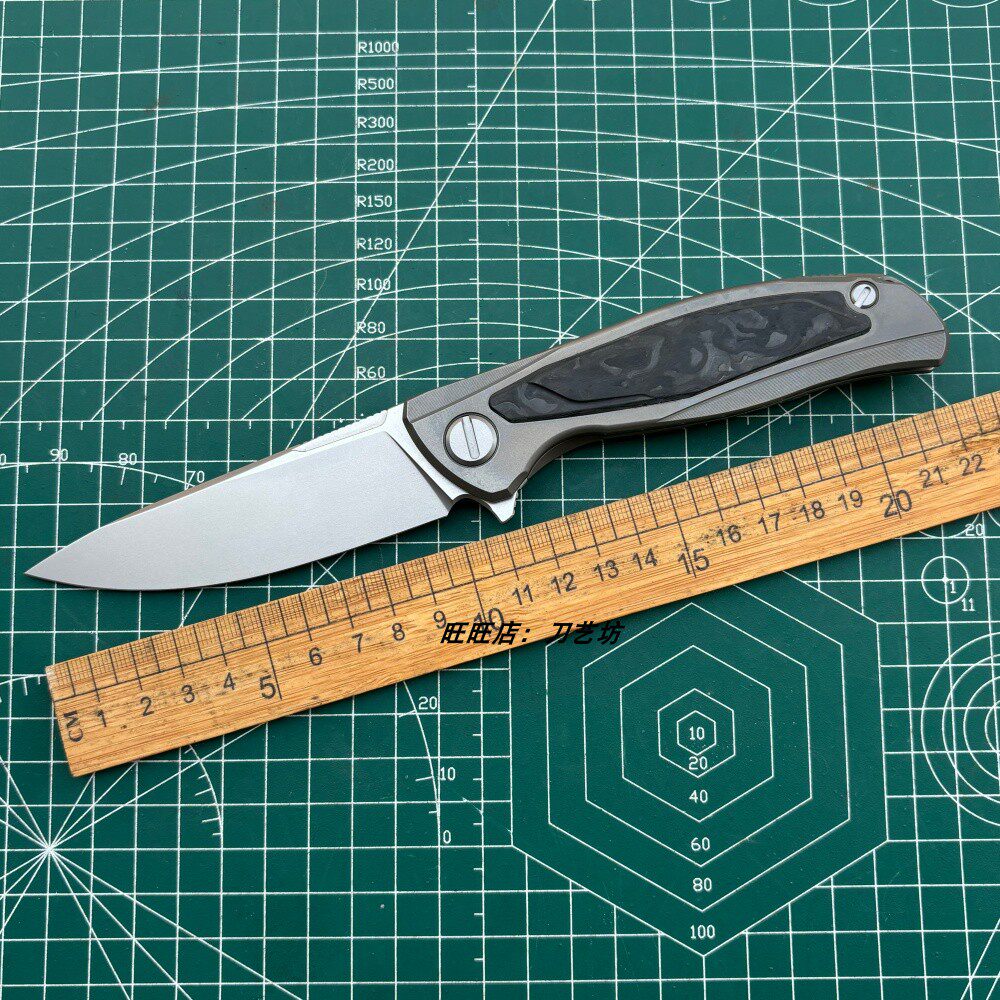 熊头F95NL钛合金折叠刀户外野营求生携带N690高品质耐用水果刀