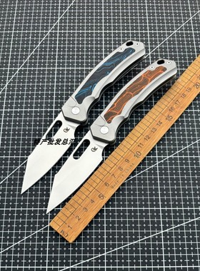 QK03原装口袋折叠刀14C28N钢钛合金手柄户外露营便携实用小刀具