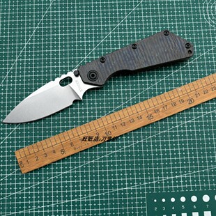 挺进者SMF火烧纹钛合金柄折叠刀户外野营求生随身携带耐用水果刀