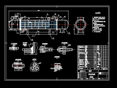 DN500管壳式换热器CAD详图代画设计精品店长推荐包邮新款正品