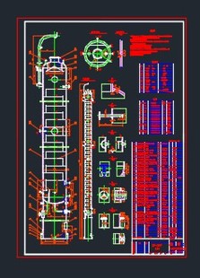 乙苯-苯乙烯精馏塔CAD装配图