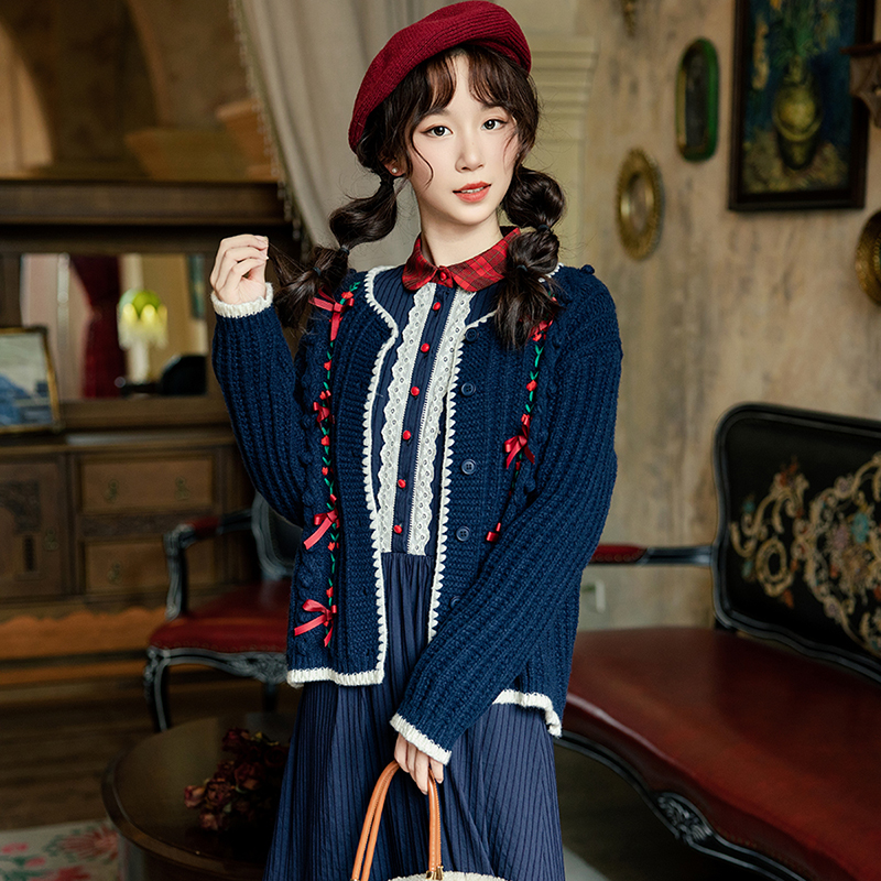 新款原创秋冬日系文艺毛衣花间裳