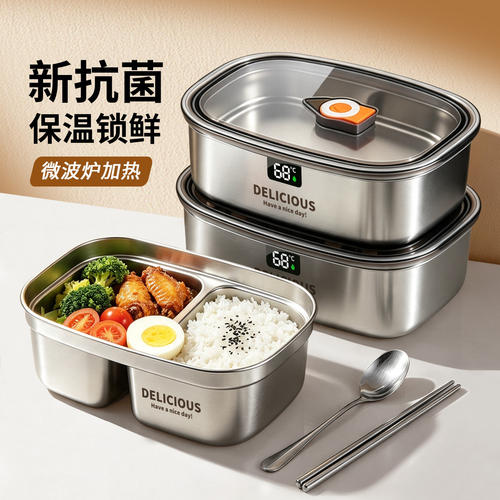 【升级抗菌】不锈钢可微波炉饭盒