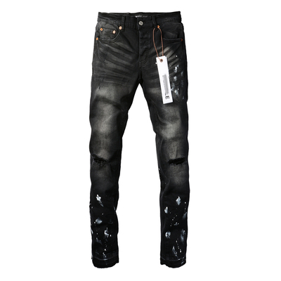 PUR jeans  pants torn jeans美式高街破洞黑色牛仔裤子