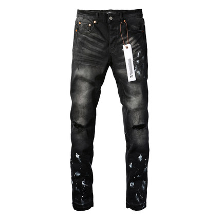 PUR jeans  pants torn jeans美式高街破洞黑色牛仔裤子