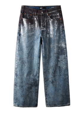 PUR Jeans Skinny Ripped Jeans 美式长裤烫金直筒裤男牛仔裤子