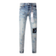 高街破洞蓝色牛仔裤 PUR 子 torn jeans美式 jeans pants