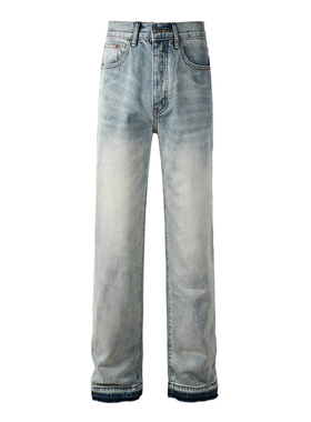 AMR jeans MX1 A米尔美式直筒长裤太一高街破洞阔腿男牛仔裤子