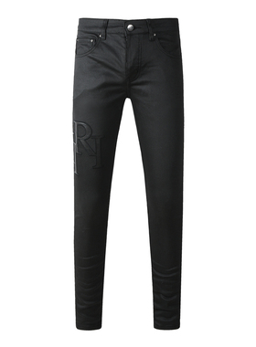 AMR jeans MX1 A米尔美式修身长裤太一高街补丁紧身男牛仔裤子