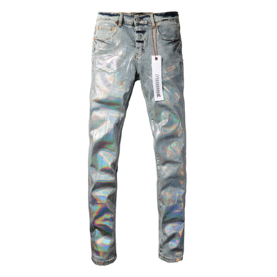 PUR jeans  pants torn jeans美式高街破洞烫金牛仔裤子