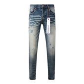 高街破洞蓝色牛仔裤 PUR 子 torn jeans美式 jeans pants