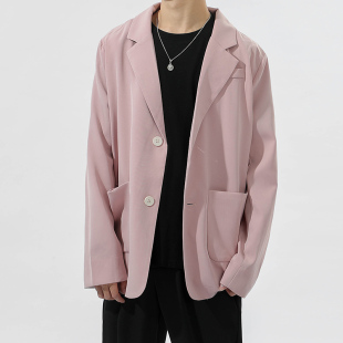 雅痞帅单西装 时尚 男士 休闲小西服外套男高级感宽松dk制服上衣韩版