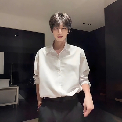 禁欲系冰丝衬衫男高级感