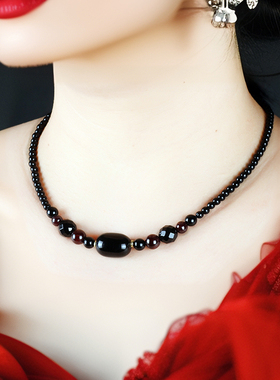 锦瑟原创天然红玛瑙轻奢锁骨链