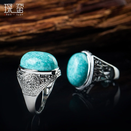 Бирюзовое кольцо с камнем, ретро инкрустация камня для влюбленных, с драгоценным камнем