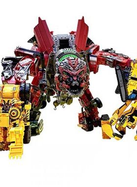 泰霸变形玩具SS大力神黄色咆哮重载魔镰工程车机器人模型