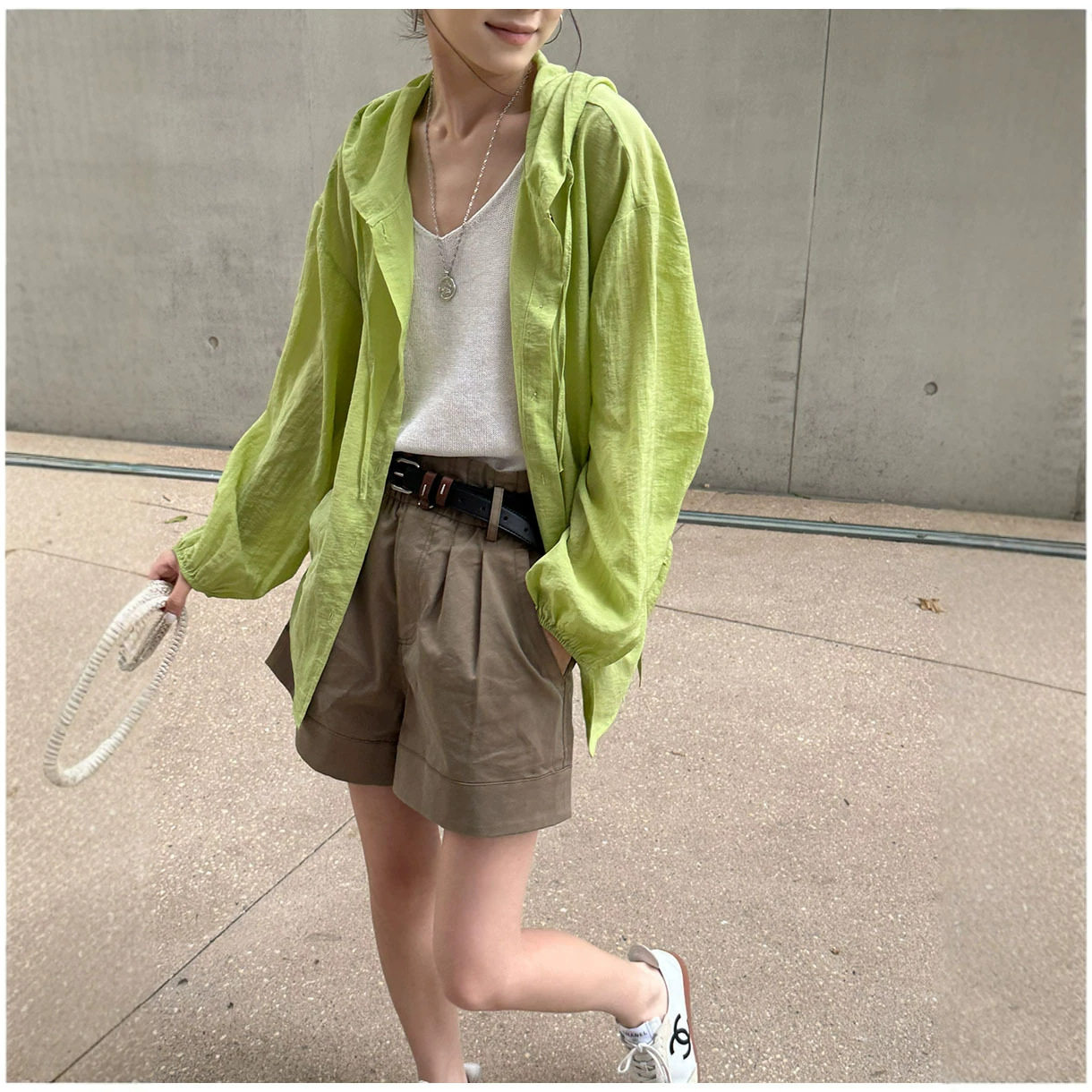 韩版ins时尚防晒衬衣女2026夏新减龄简约休闲长袖纽扣轻薄外