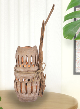 厂家销售手工制作原木民宿灯具