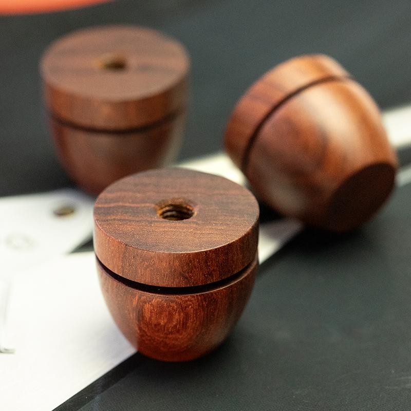 韵材坊黑檀木音箱避震脚钉脚垫CD机音响功放机实木减震脚落地支架