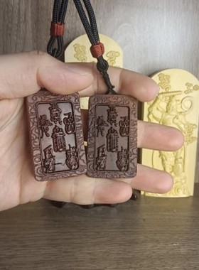 雷击枣木五雷将军吊坠项链道文化饰品吉祥物项链