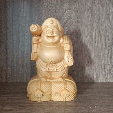 佛门大黑天财神黄杨木雕摆件居家木雕