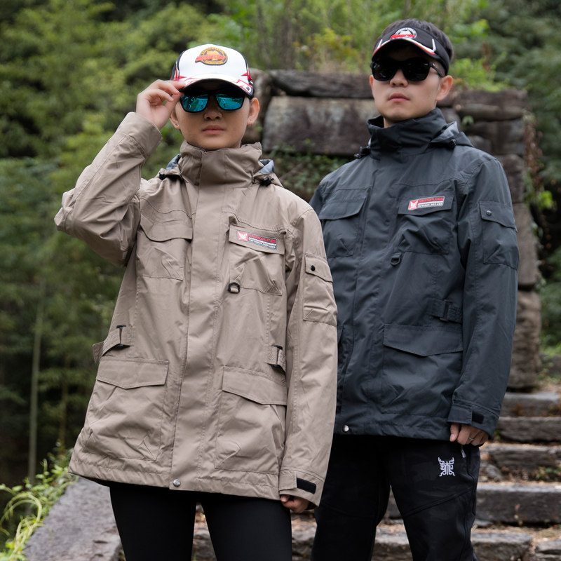 冲锋衣男款三合一可拆卸加绒加厚两件套防风防水压胶保暖登山外套