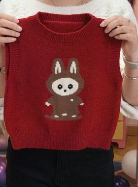 【啦布布】2025秋冬新款男女童装套头马甲宝宝针织衫圆领背心上衣