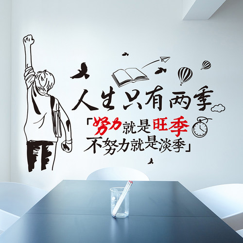 励志文化办公室墙面贴画海报纸