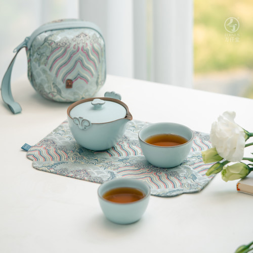 万仟堂旅行茶具快客杯一壶二杯