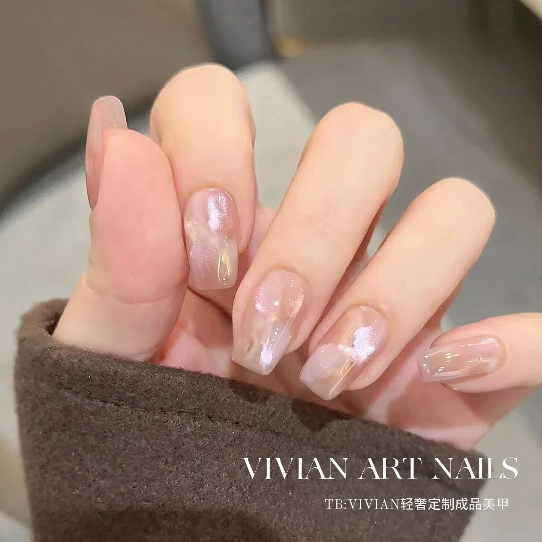 【云海风铃】Vivian新品猫眼晕染简约气质显白纯手工穿戴甲82款,彩妆/香水/美妆工具,穿戴甲/甲片,淘宝优惠券,粉丝福利购,淘宝优惠卷