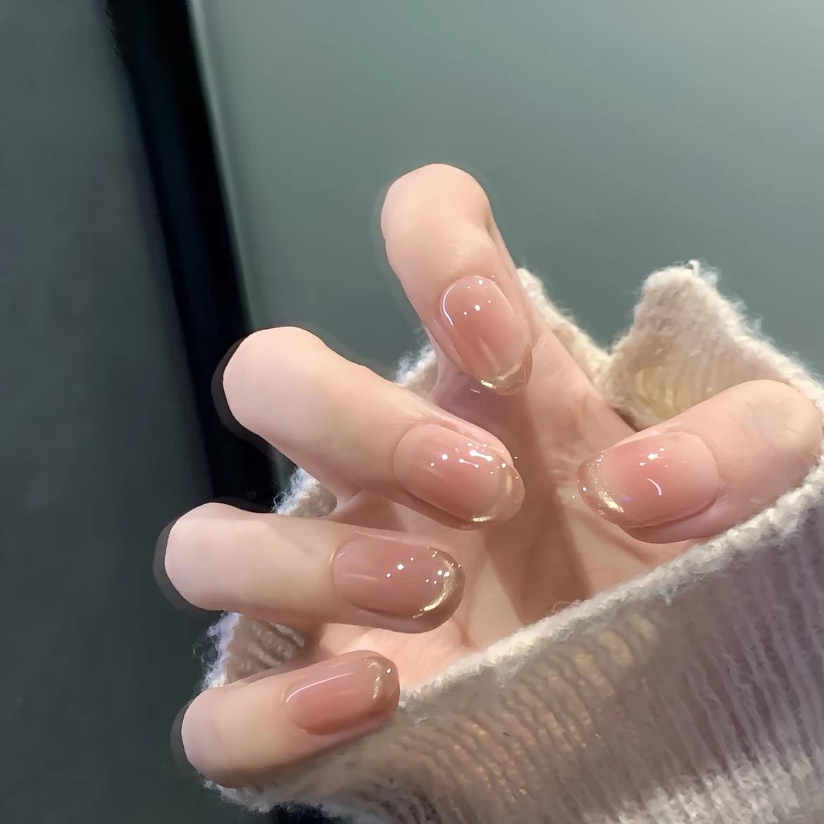 秋冬气质猫眼法式纯欲风穿戴甲