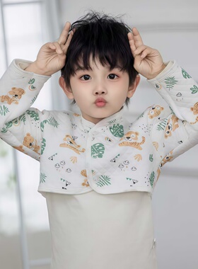 儿童护肩A类空气棉长袖保暖坎肩小孩睡觉防冻纯棉暖气房立领披肩