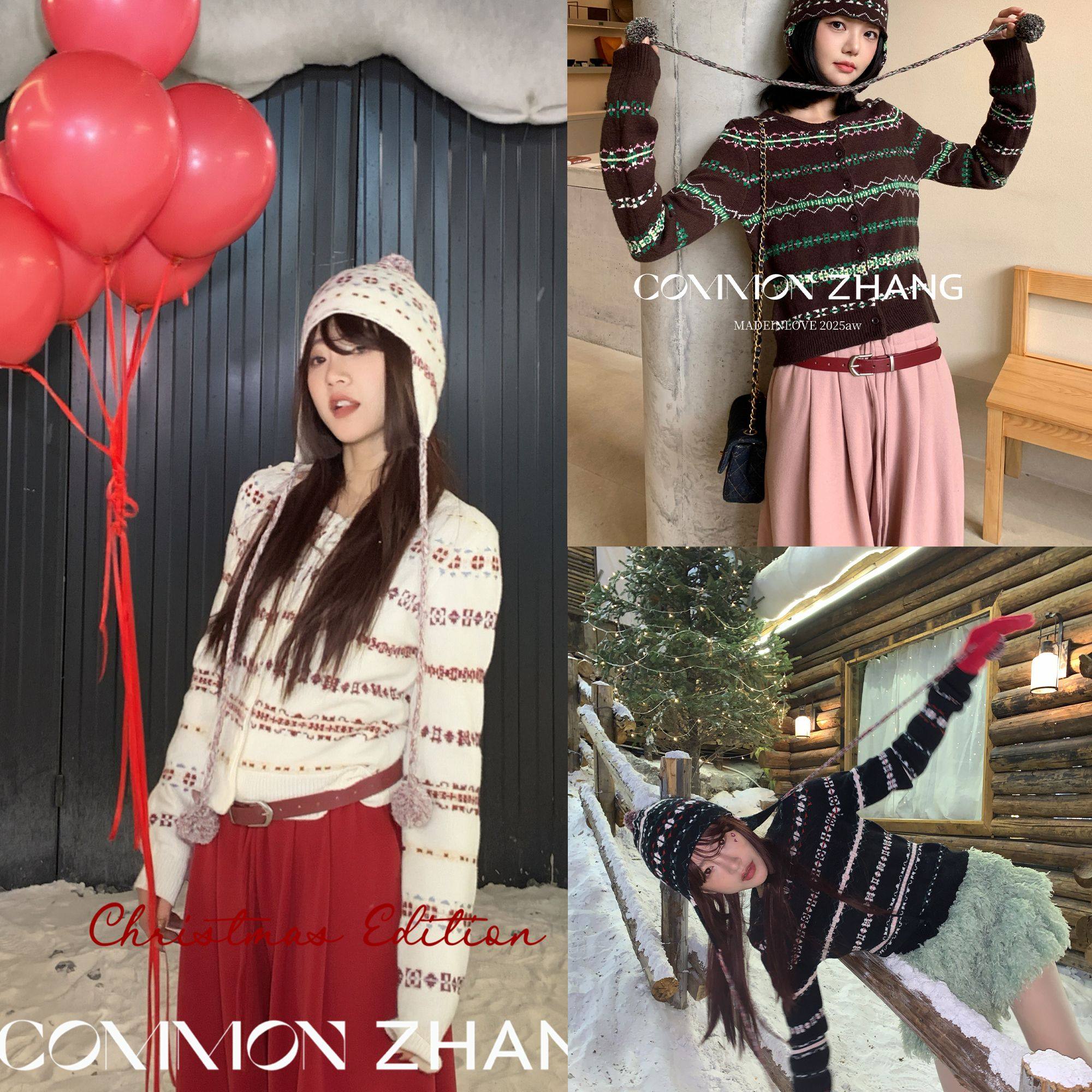 CZ ZHANG-米亚甜系罗曼复古钩花圆领开衫毛衣(配帽子)