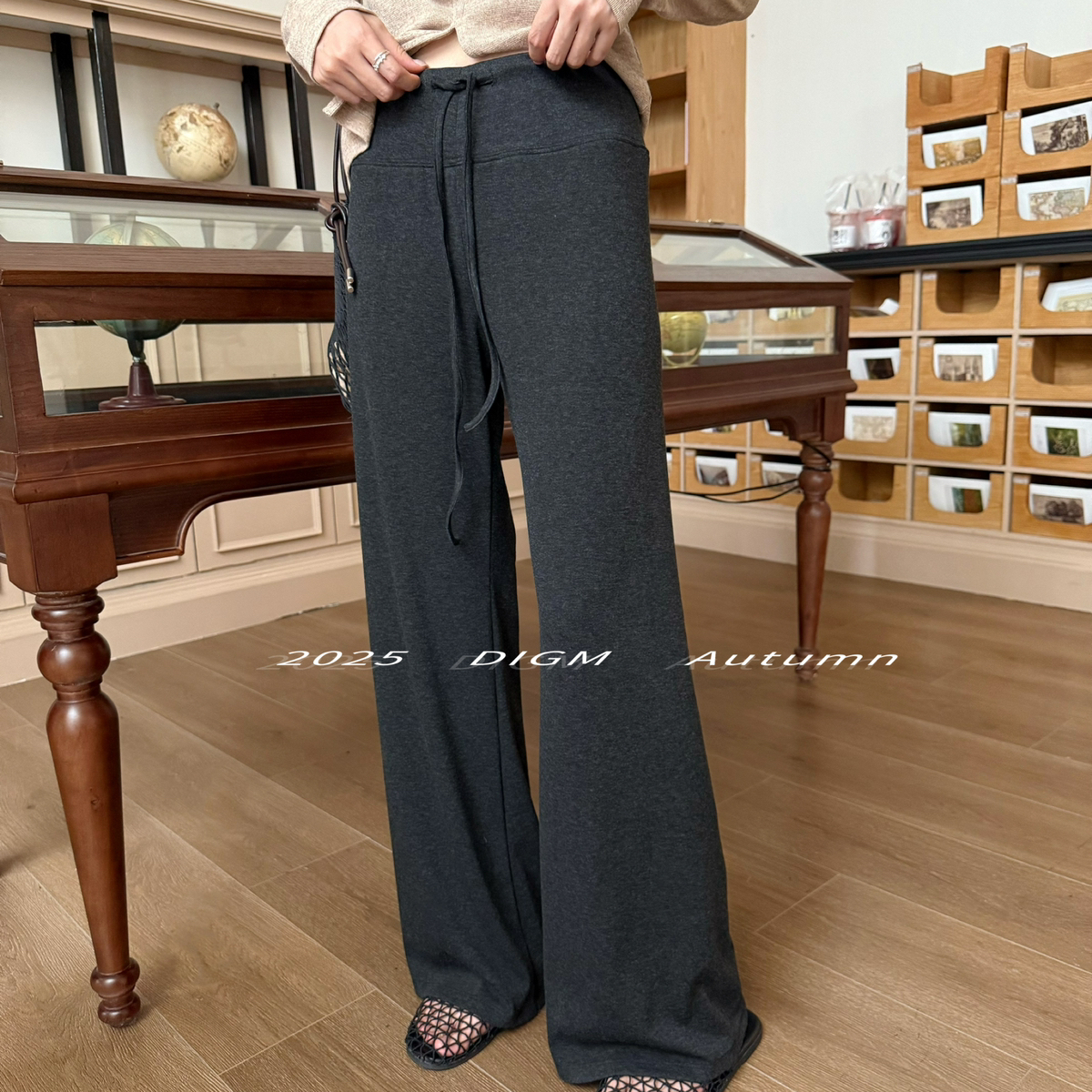 DIGM-秋上新跑量款韩系时尚简约百搭纯色修身显瘦休闲裤