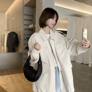 IMISS-上新韩标质感时尚翻领棉麻宽松风衣(麻料有麻结麻点为正常)