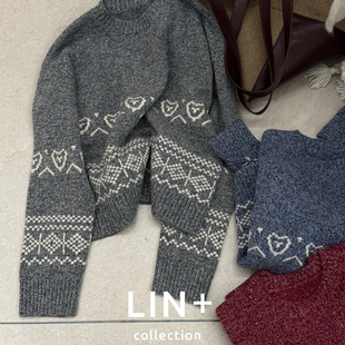LIN 冬上新～羊毛费尔岛慵懒氛围感保暖毛衣