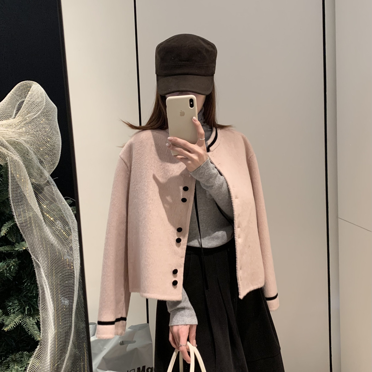 拿铁-有韩女氛围感简韩甜美清新风格圆领短款羊毛外套,女装/女士精品,羽绒服,淘宝优惠券,粉丝福利购,淘宝优惠卷