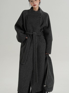 TOO家-衣双面呢子毛呢外套冬季新款女羊毛外套(配腰带)