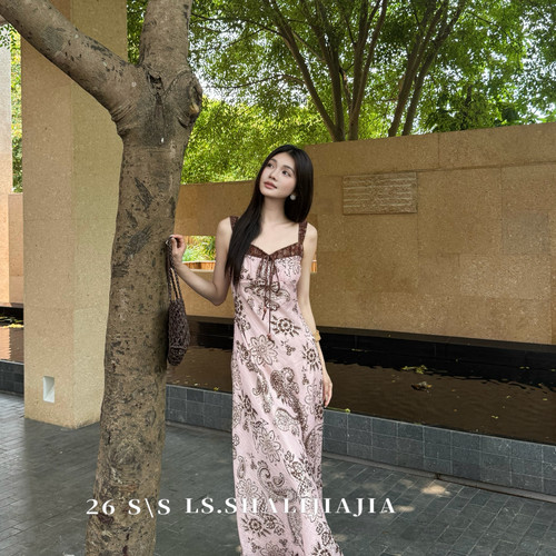 LS-26年夏上新舒适休闲度假优雅吊带裙连衣裙(只卖吊带裙)
