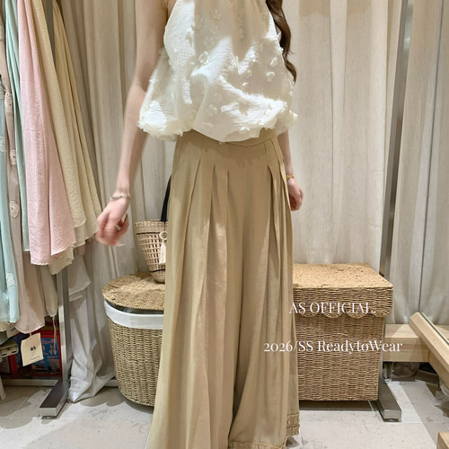 AS OFFICIAL-美美安利模特近期爱穿质感1绝·木耳边垂感阔腿休闲